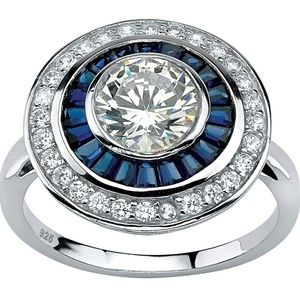 NIB Palm Beach CZ and sapphire ring size 9